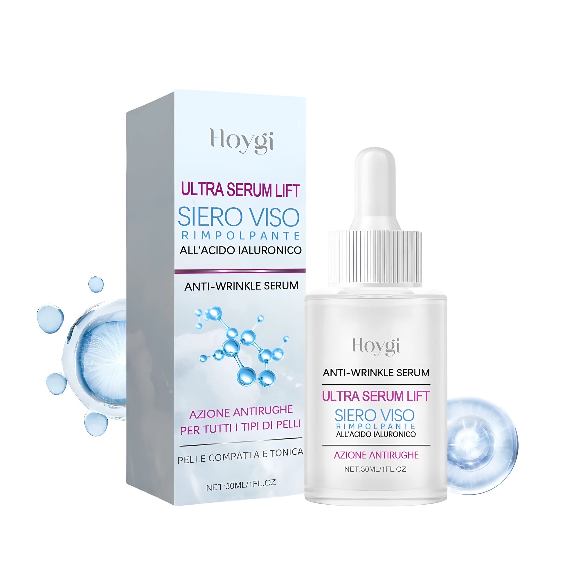 30ml hyaluronic acid anti-wrinkle essence bottle for facial skincare