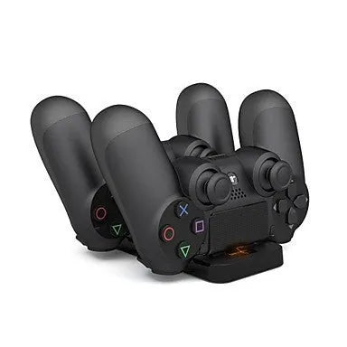 Black ABS plastic fixed charger with double handle for PS4, single pack