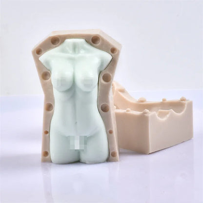 Geometric silicone mould for candle making and plaster casting showing 10cm and 14cm height options