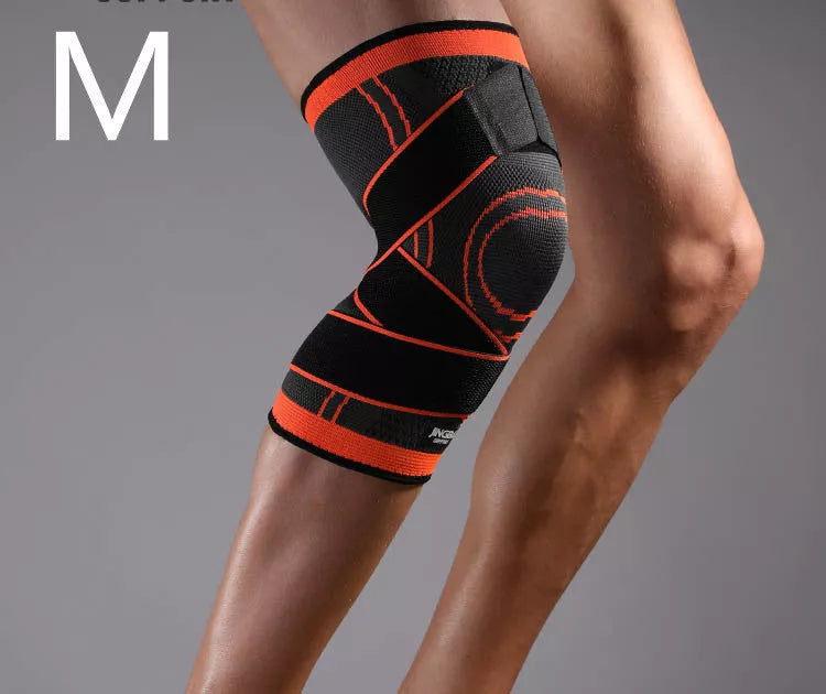 Breathable nylon knee pads for cycling and sports, available in green and orange