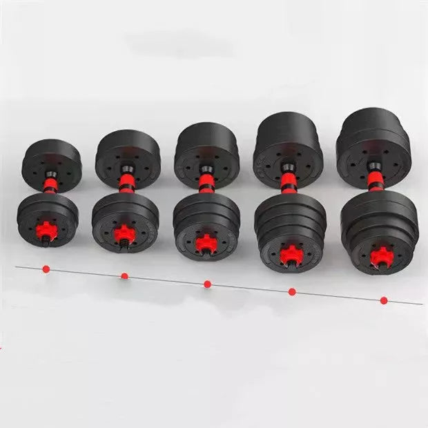 Adjustable dumbbell set with foam connecting rod for home fitness