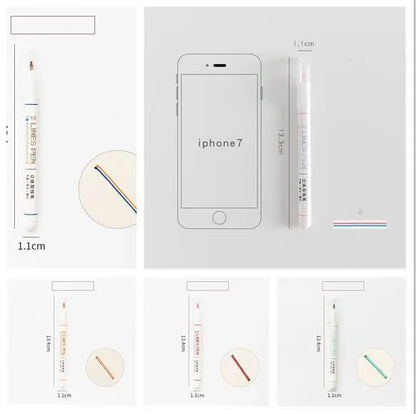 Two-colour hand account marker highlighter pen with 0.5mm tip and 13.4cm plastic body for students