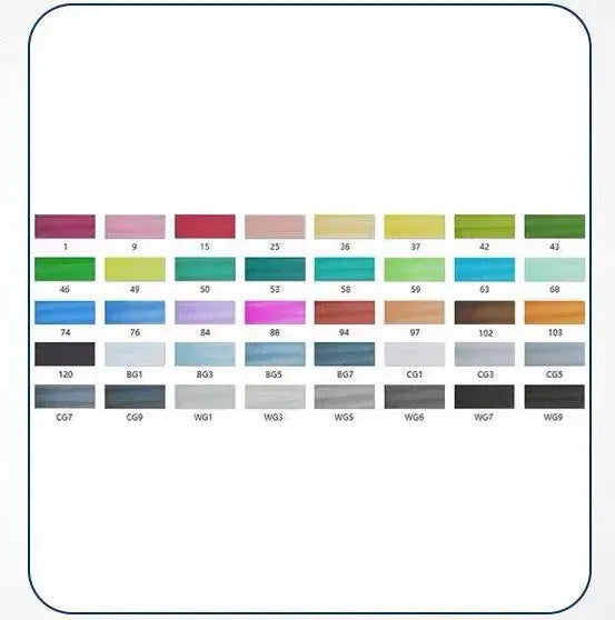 Double-headed alcohol-based oily colour animation paint pens with round and inclined tips for professional art students