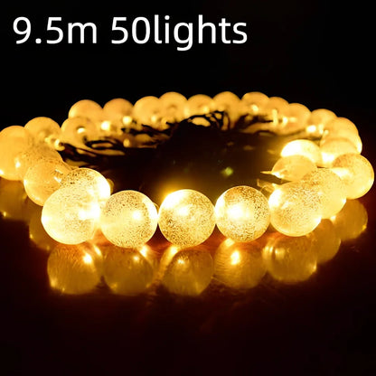 6.5-metre solar LED string lights with 30 bulbs for outdoor garden decoration