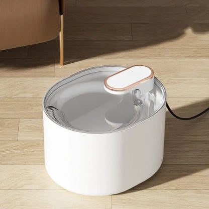 Automatic pet water fountain with USB power cable, mute water flow feature for cats and dogs