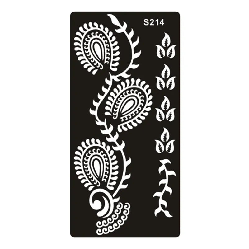 Geometric hollow design temporary tattoo sticker in Southeast Asian style on water transfer paper