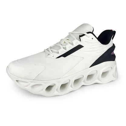 Breathable mesh casual trainers in black colour with lace-up closure and EVA sole