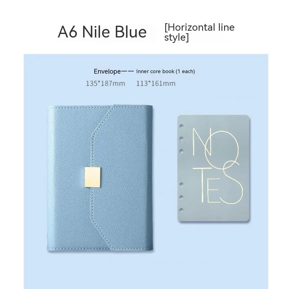Loose leaf notebook with PU cover in brown, blue, green or gray, A5 or A6 size, 100 sheets of 80gsm wood-free paper.