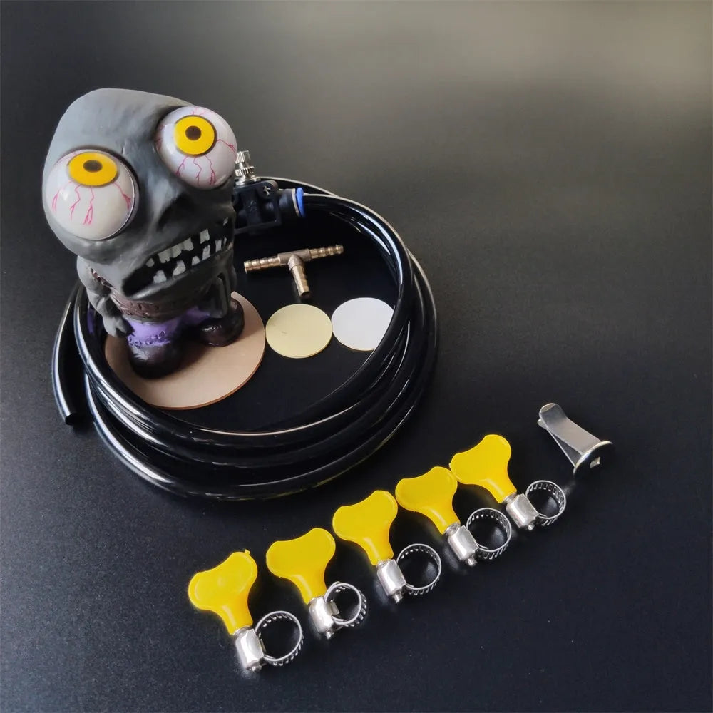 Car turbo blow-off valve ornament kit with doll, pressure regulating valve, and pure copper tube for turbo cars