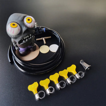 Car turbo blow-off valve ornament kit with doll, pressure regulating valve, and pure copper tube for turbo cars