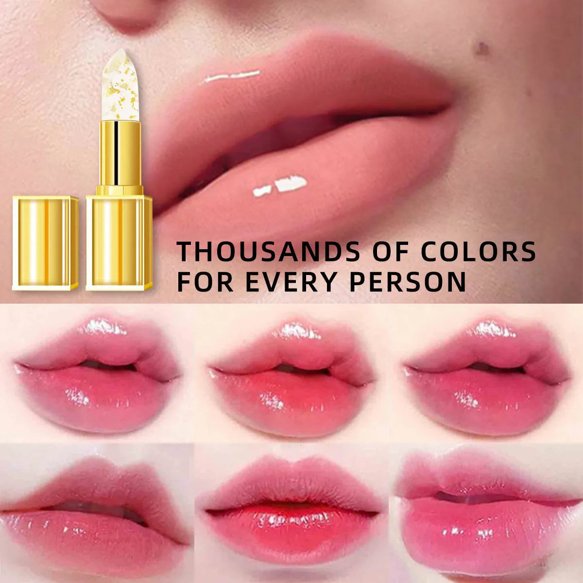 Temperature-sensing anti-smudge moisturising lipstick with colour-changing formula YB1001