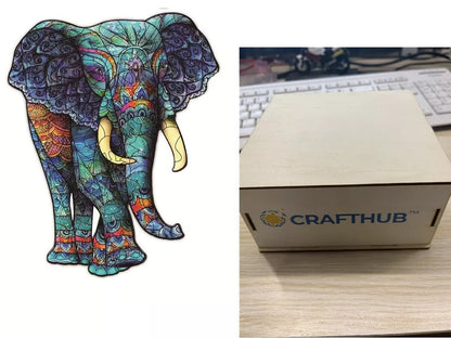 Animal Puzzle Craft Hub A3 Size Wooden Box for puzzle storage and organization