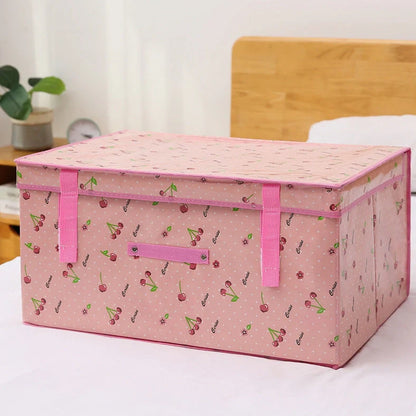 Fabric foldable storage box in light grey with dimensions 40×30×25cm showing folded and unfolded states