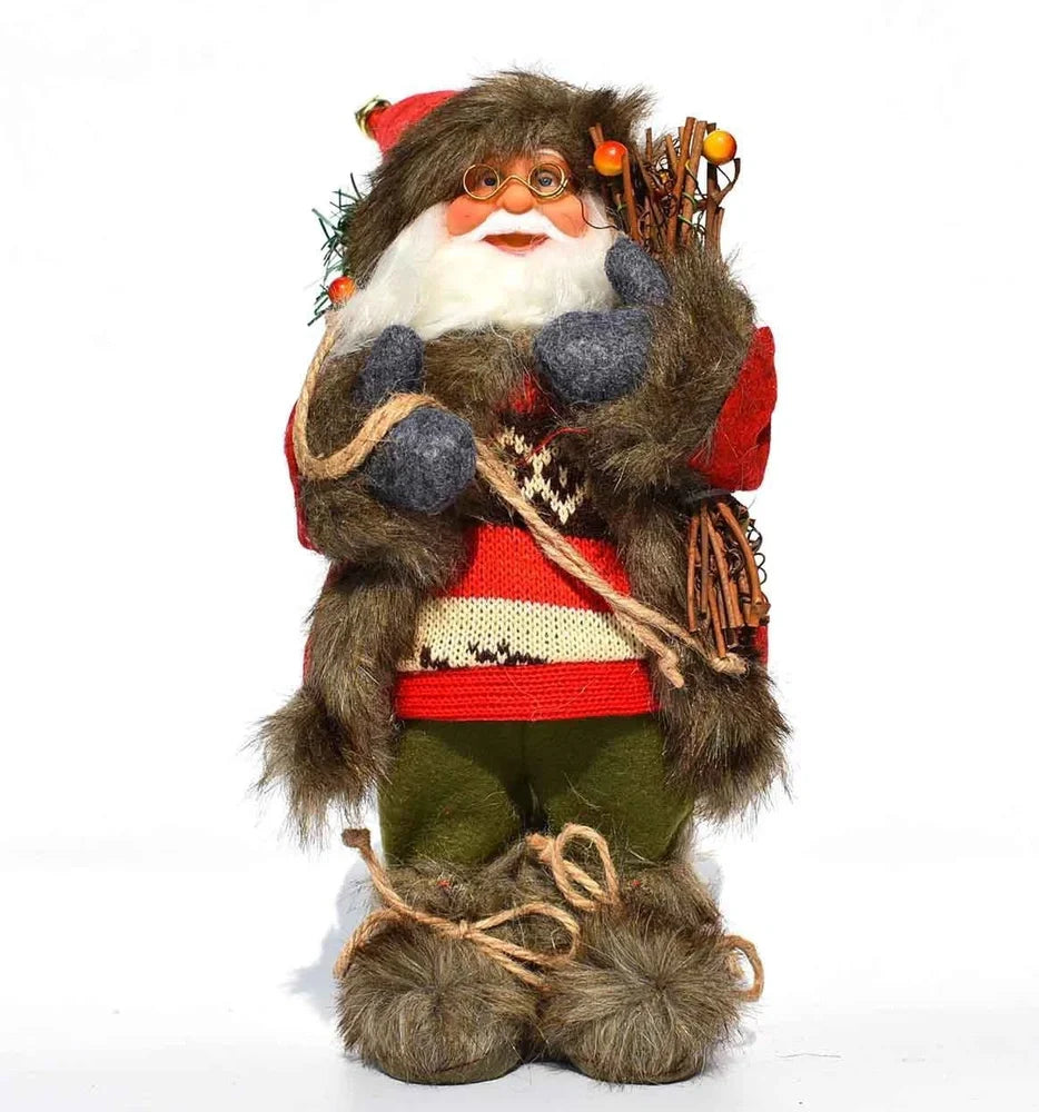 30cm Christmas doll ornaments with sequin details and snowman designs for holiday tree decoration