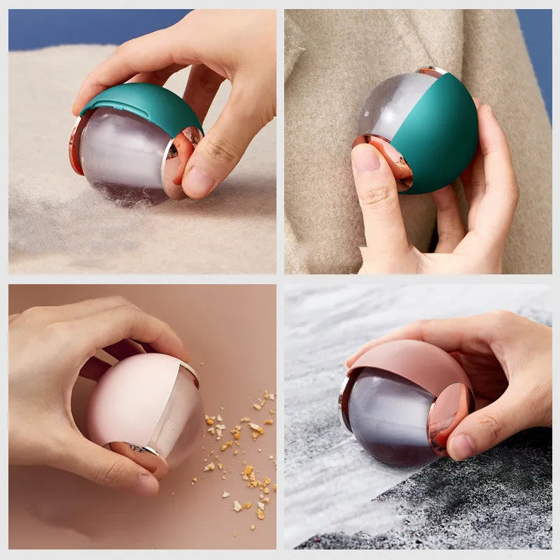 Green Gold reusable gel lint roller ball for removing pet hair from fabrics.