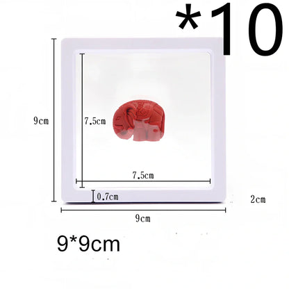 Black 11x11cm suspended 3D floating display frame holder with square base for coins and gems