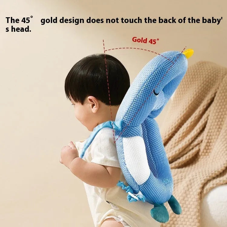 Cartoon animal themed anti-collision pillow for infant head and knee protection.