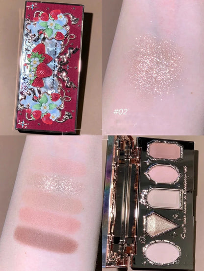 Flower Knows Strawberry Rococo Series Embossed Blush Velvet Matte Lip Glaze in retro perfume bottle design