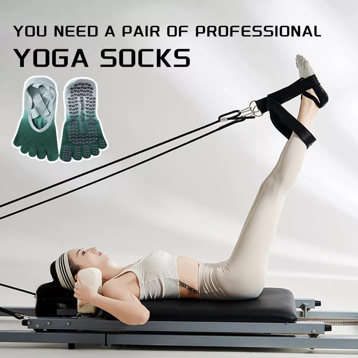 Grippy Yoga Socks with non-slip full toe for yoga, Pilates, and dance