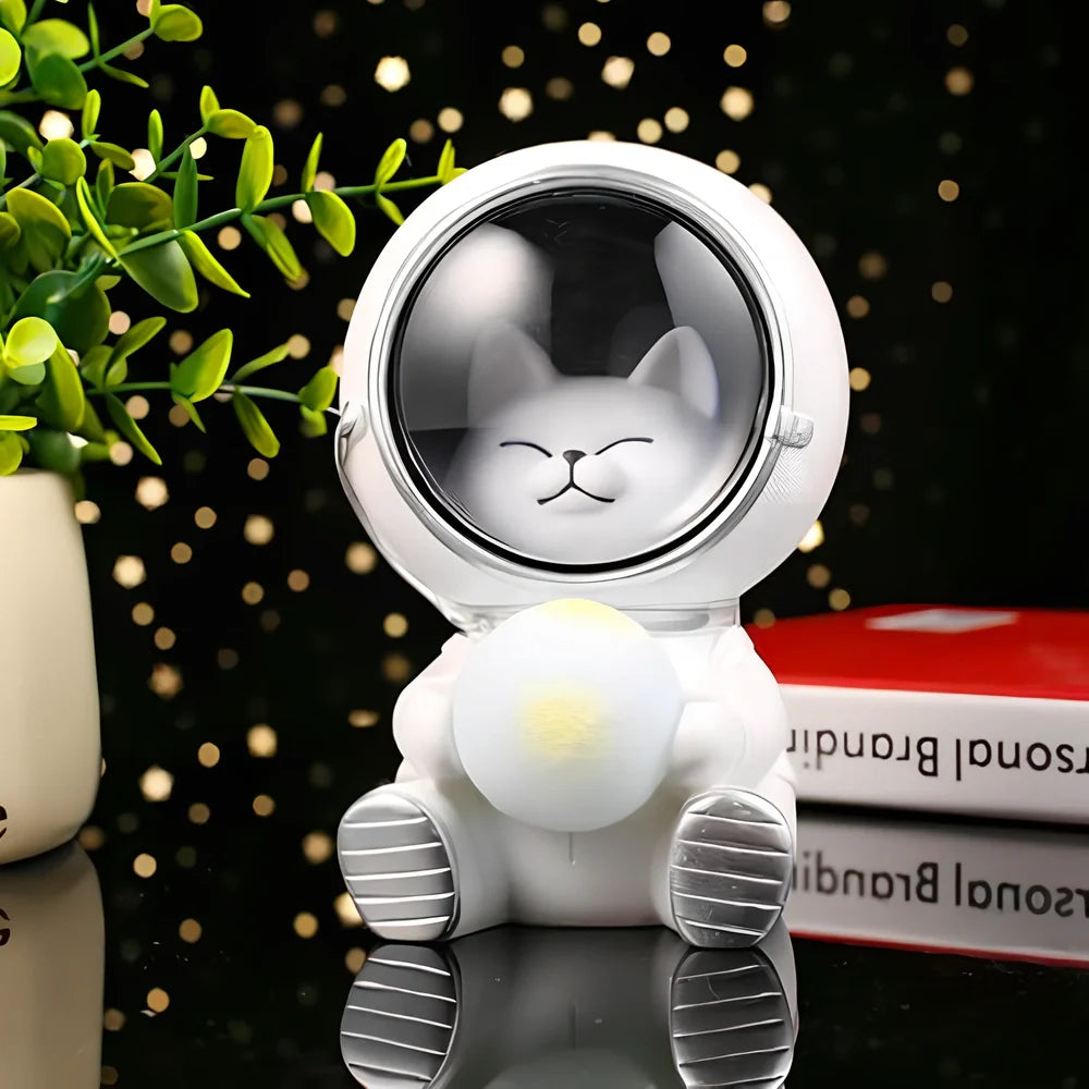 Starry sky animal atmosphere night light with resin construction measuring 9.5x10.5x13cm