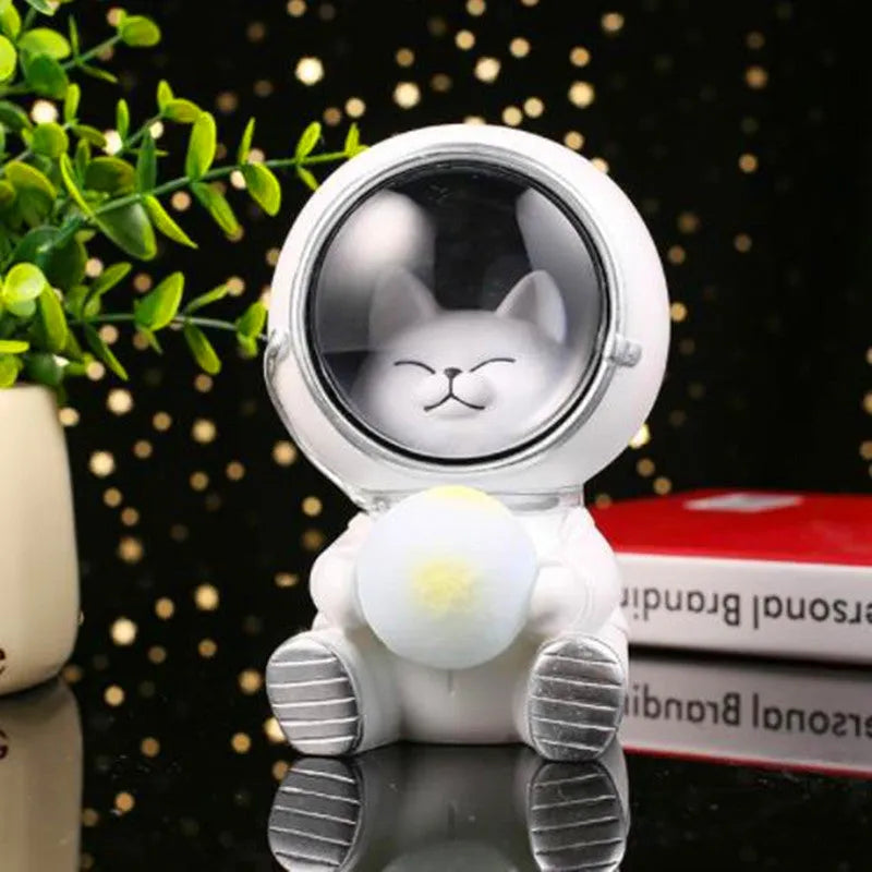 Starry sky animal night light in bear design with LED illumination and resin construction