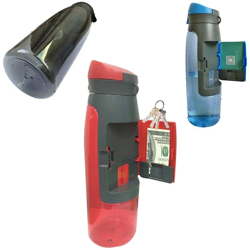 Secure Stash Water Bottle with Hidden Compartment for Storing Valuables, Durable Leak-Proof Design, Suitable for Commuting, Travel, and Outdoor Activities