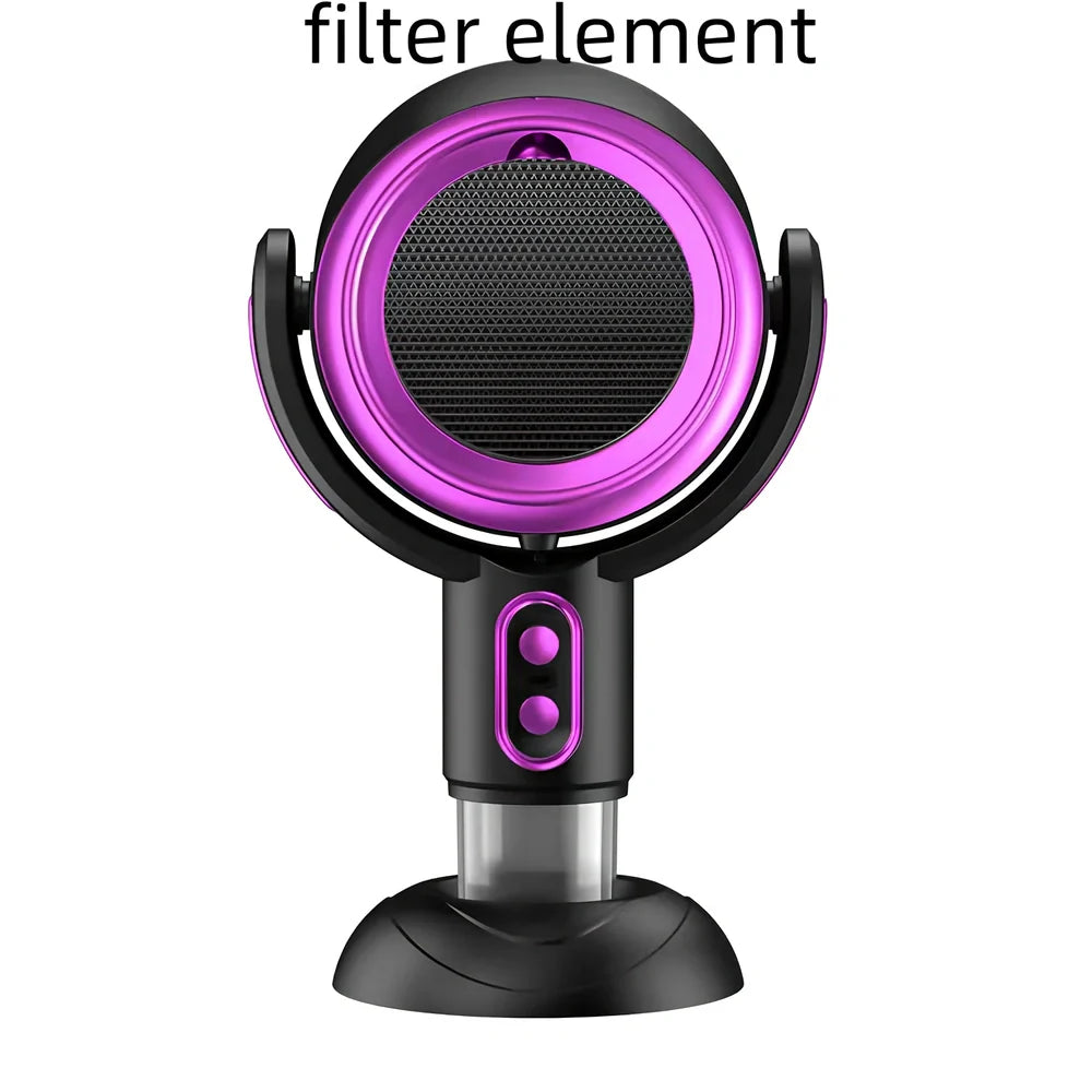 Portable desktop range hood in black gold finish with USB cable, dimensions 145x226x275mm