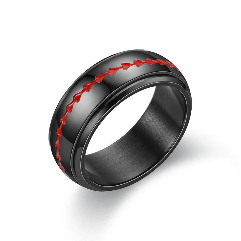 Stylish titanium steel hip hop ring in various colors and sizes