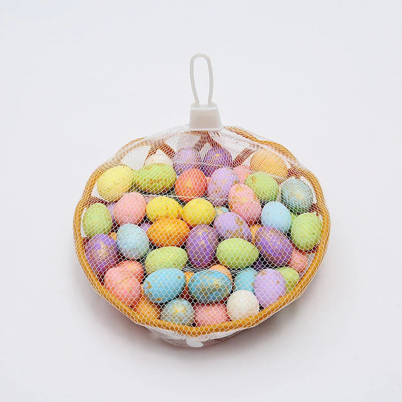 Colorful, hand-painted DIY Easter egg ornaments made of durable plastic for festive holiday decor