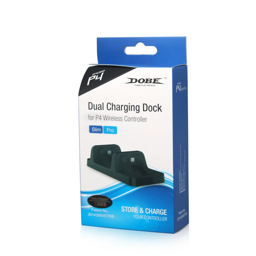 Black ABS plastic fixed charger with double handle for PS4, single pack