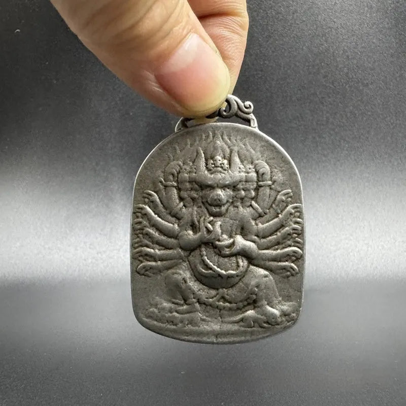 Iron pendant with Chinese geometric design as hanging ornament decoration