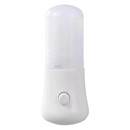 Minimalist plug-in bedside night light with dual colour options and compact square design