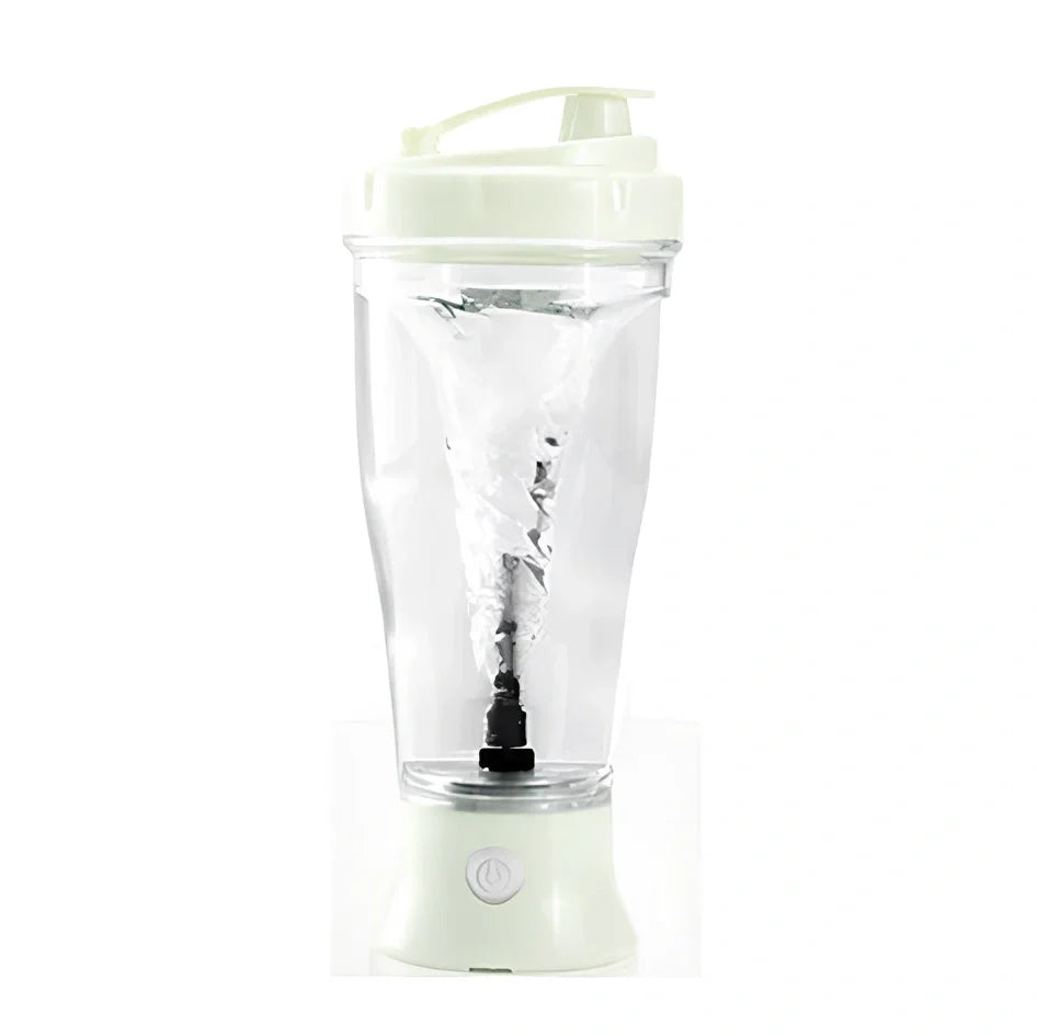 Mini automatic protein powder electric mixing cup in black, green, white, or orange colours