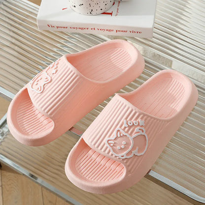 Women's cat design platform slippers in EVA material available in seven colours with non-slip sole