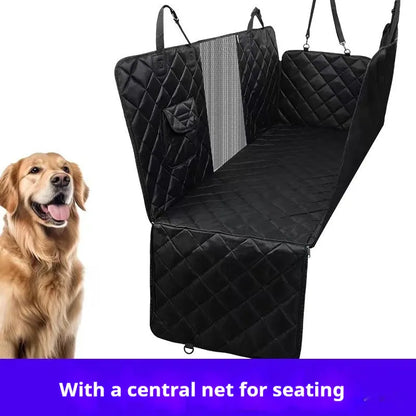 Cloth pet car cushion mat for dogs on vehicle seat in black or grey with optional mesh base