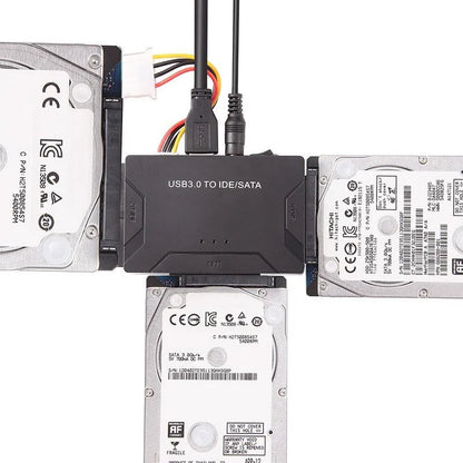USB to IDE and SATA hard disk adapter with power supply and cables for desktop drive connectivity