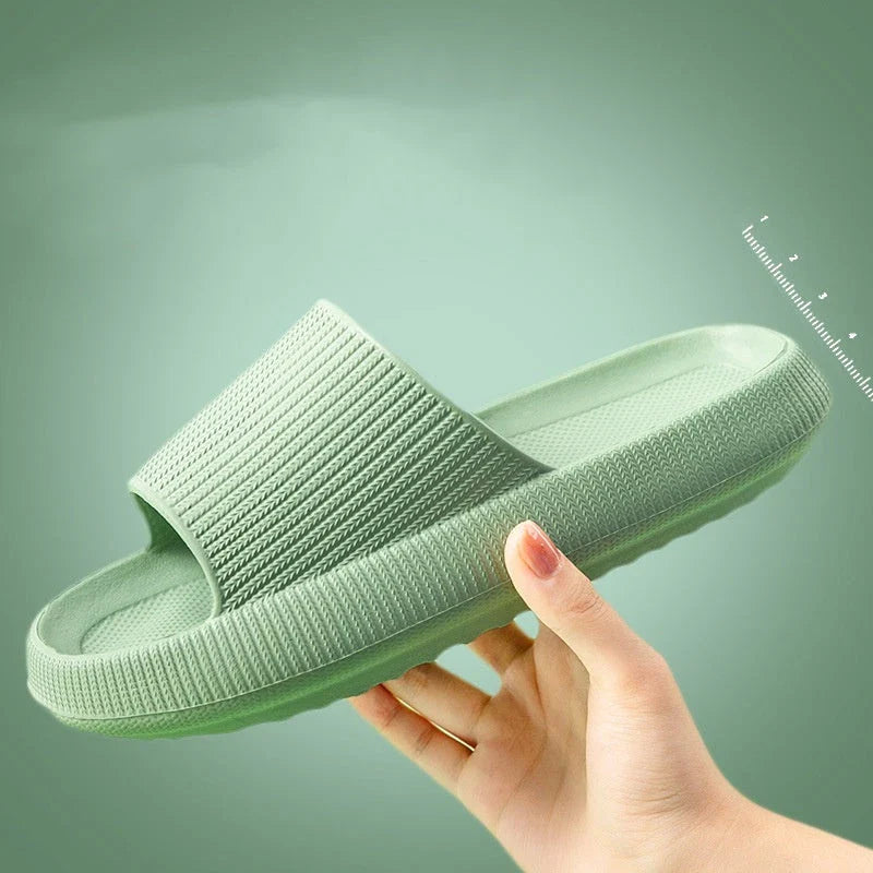 Unisex EVA slippers in various colors, including white, yellow, green, blue, black, khaki, grey, pink, and orange