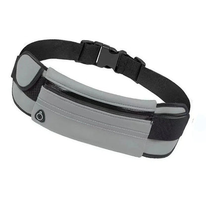 Slim nylon fitness waist bag with zippered pocket in various colors for running and gym