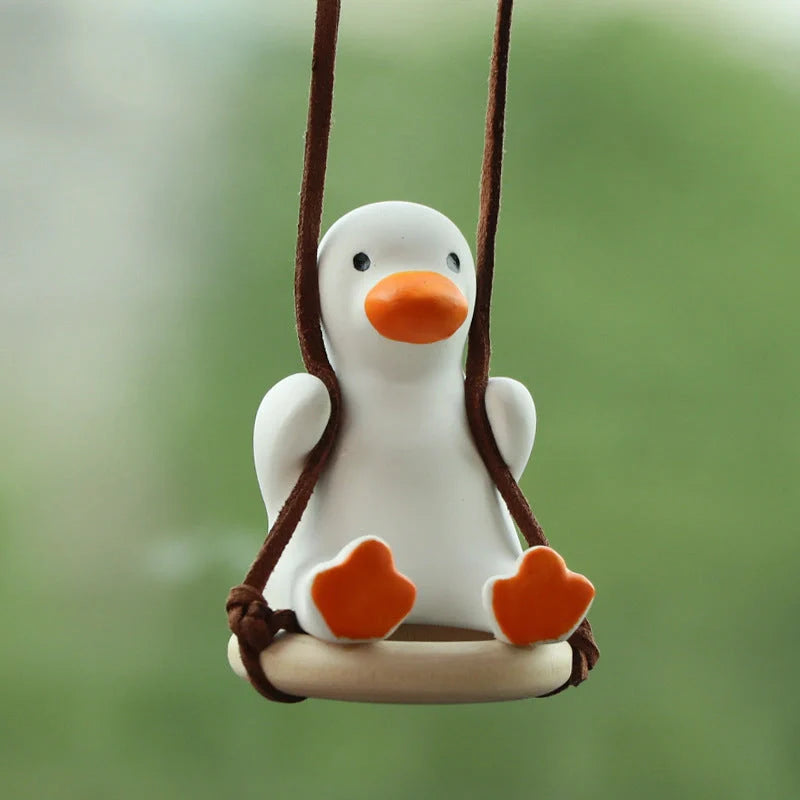 Cute anime little duck swing car pendant for rearview mirror decoration
