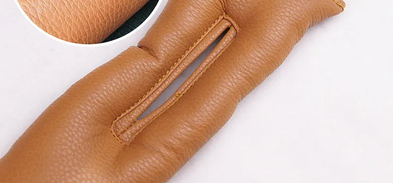 PU leather car seat gap strip in black colour showing adhesive backing and flexible construction