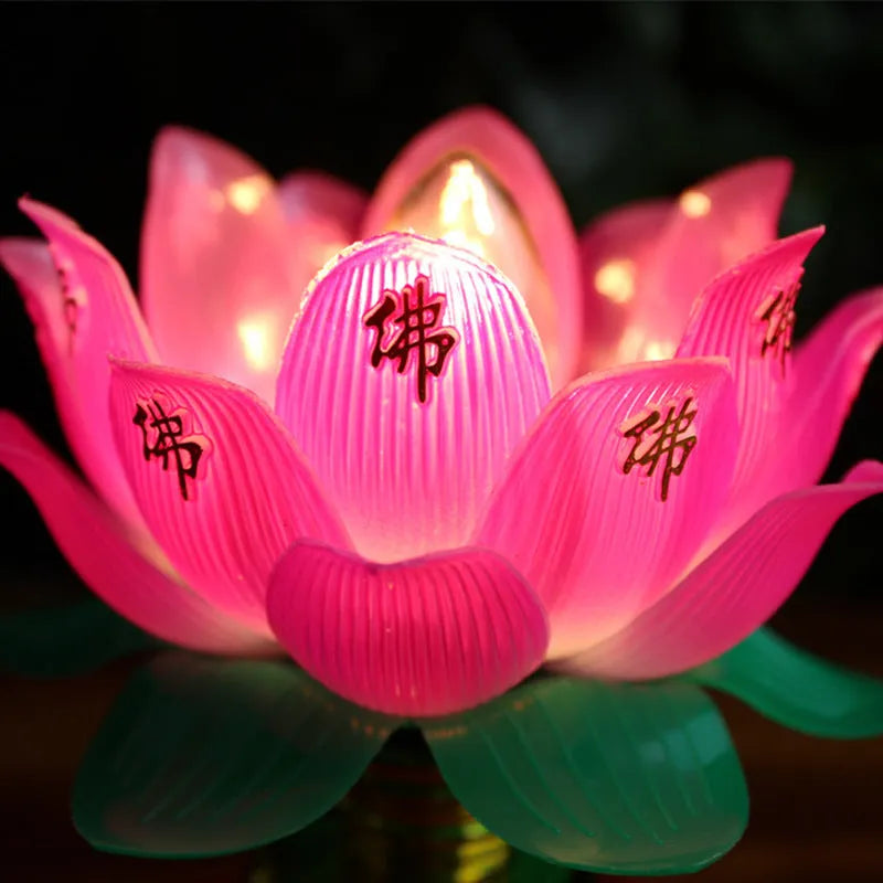 Buddha Light plug-in worshiping lamp, Lotus Lamp Colourful Light, 220V US outlet, single Buddha Lamp for altar