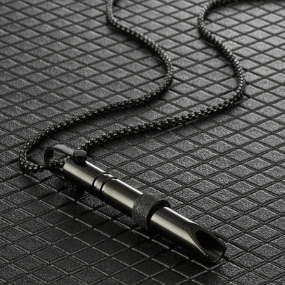 Premium Stainless Steel Meditation Necklace with Breathing Spinner and Braille Engraving for Anxiety and Stress Relief