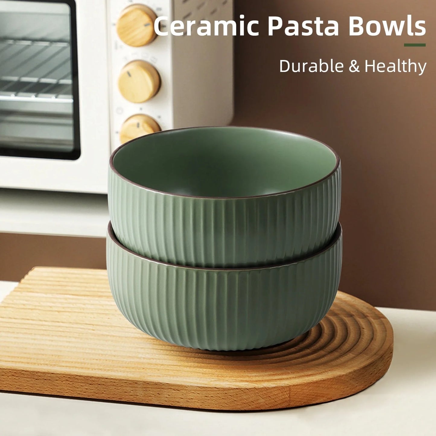 Elegant 4-piece ceramic bowl set, perfect for cereals, salads, and more. Microwave, oven, and dishwasher safe.