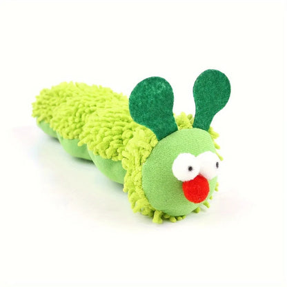 Green rechargeable interactive plush cat toy pillow for motion-activated play.