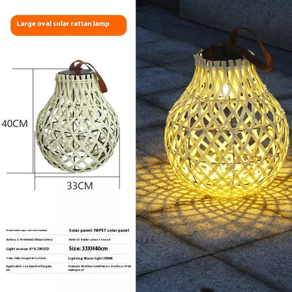 Outdoor solar lantern light with imitation bamboo design and LED lighting