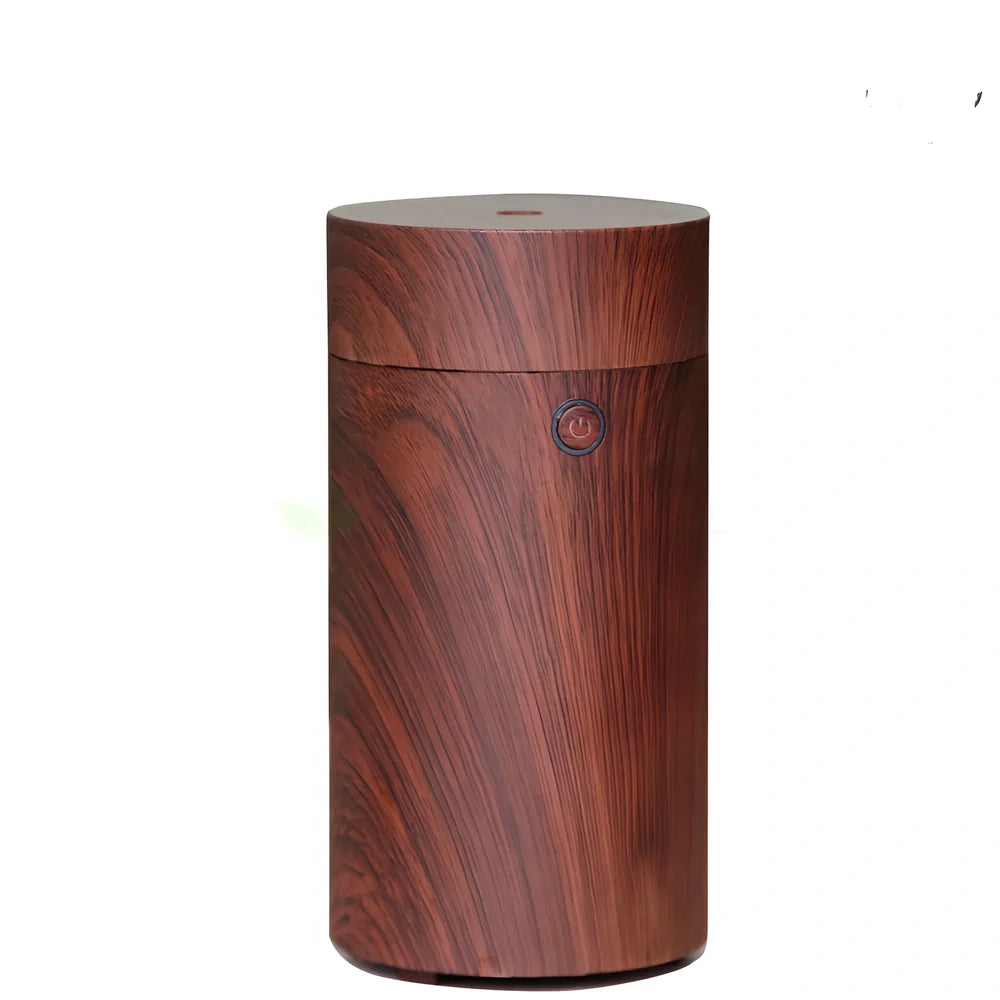 Wood grain ultrasonic aroma diffuser with 150ml water tank and USB connection for car and office use