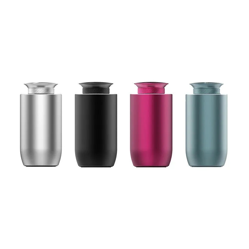 Portable metal car aroma diffuser in column design with touch button and rechargeable battery
