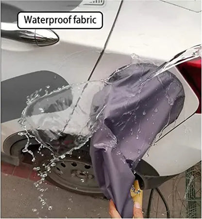 New energy vehicle charging port waterproof cover with drawstring in grey colour