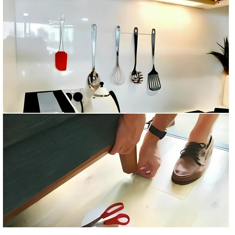 Transparent double-sided tape with 1mm thickness and 3cm width, showing nano-adsorption surface