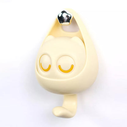 Interactive blink cat coat hook in six colors, perfect for home decor and organization